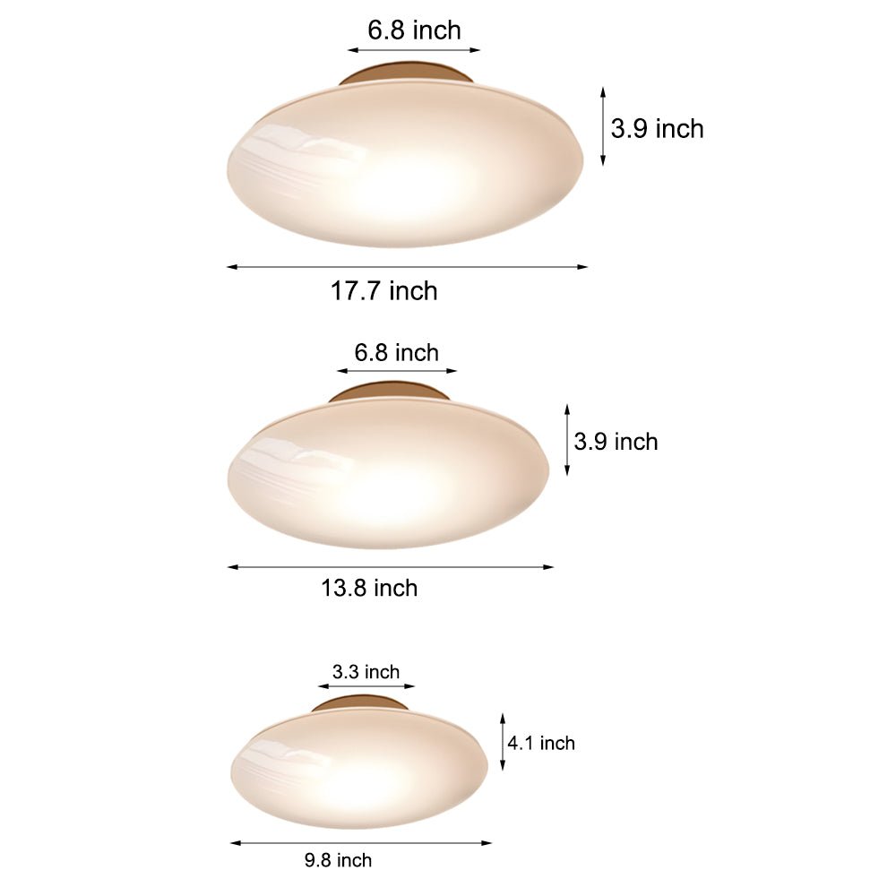 WHITBY GLAZED LED CEILING FLUSH LIGHT, MINIMALIST DESIGN FOR BEDROOM