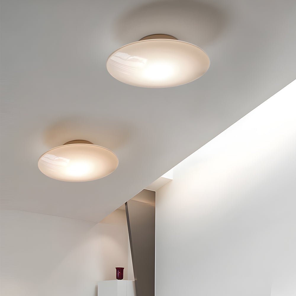 WHITBY GLAZED LED CEILING FLUSH LIGHT, MINIMALIST DESIGN FOR BEDROOM