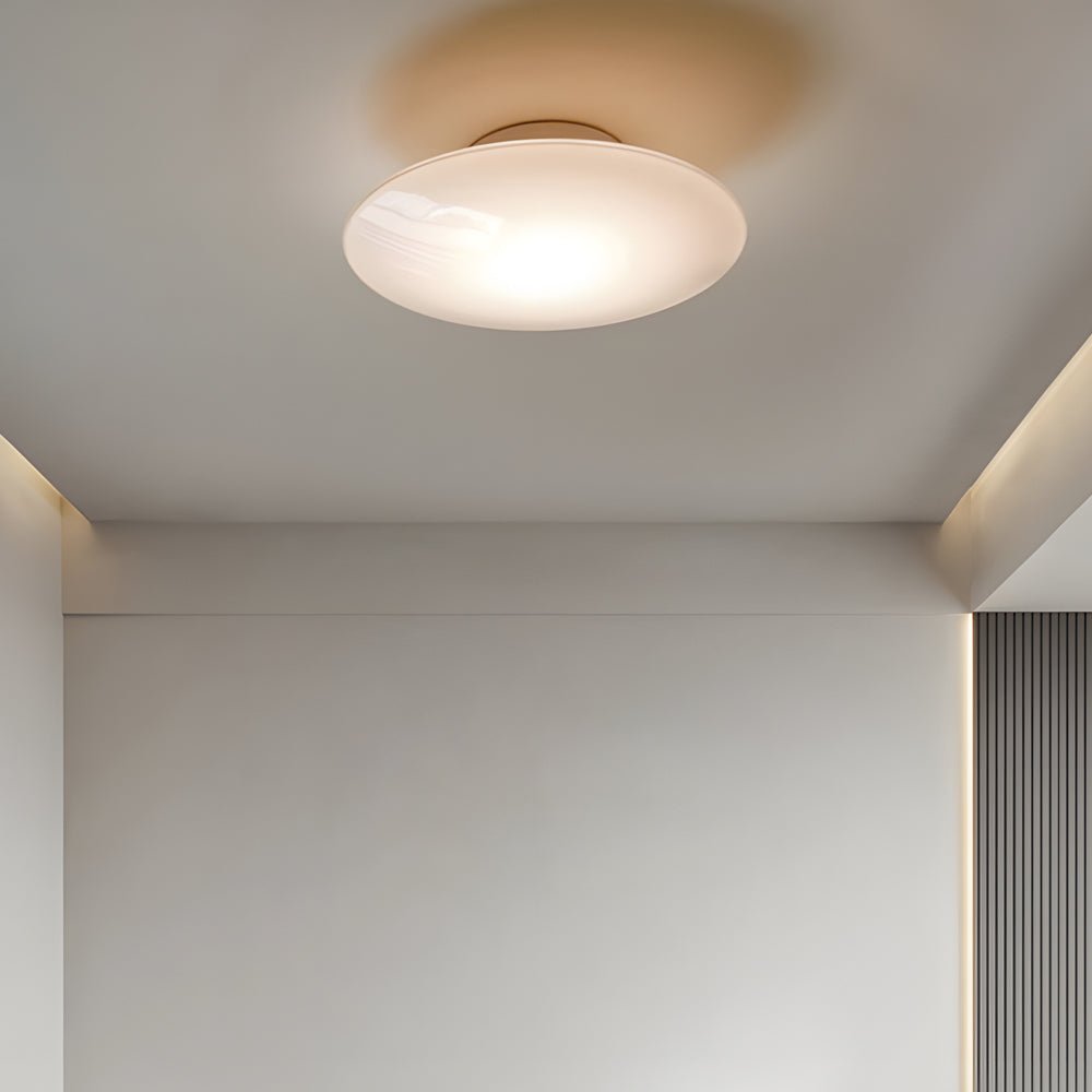 WHITBY GLAZED LED CEILING FLUSH LIGHT, MINIMALIST DESIGN FOR BEDROOM