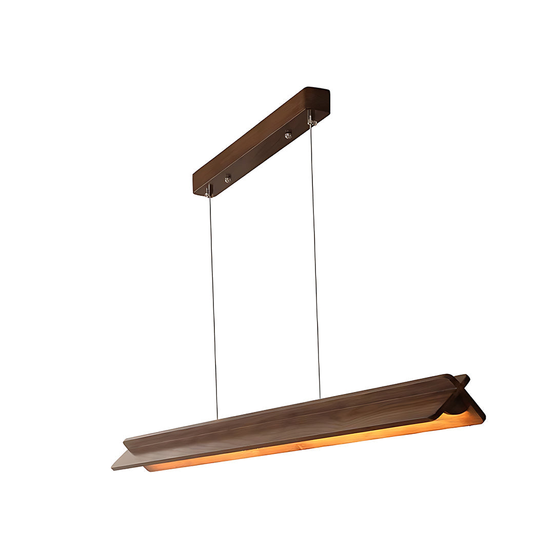 WINTHROP WOODEN SLIMLINE PENDANT WITH WHITE PVC SHADE