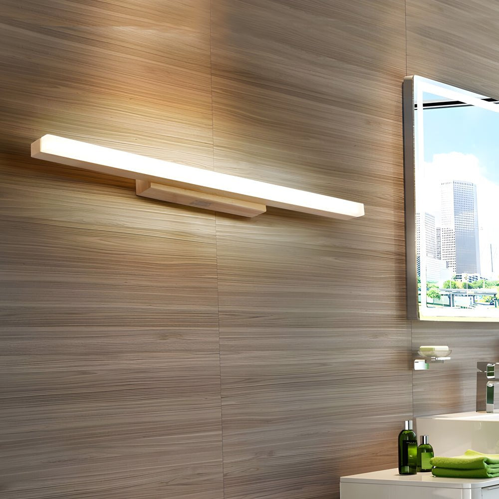 RAVENHURST WOODEN RECTANGULAR LED BATHROOM SCONCE