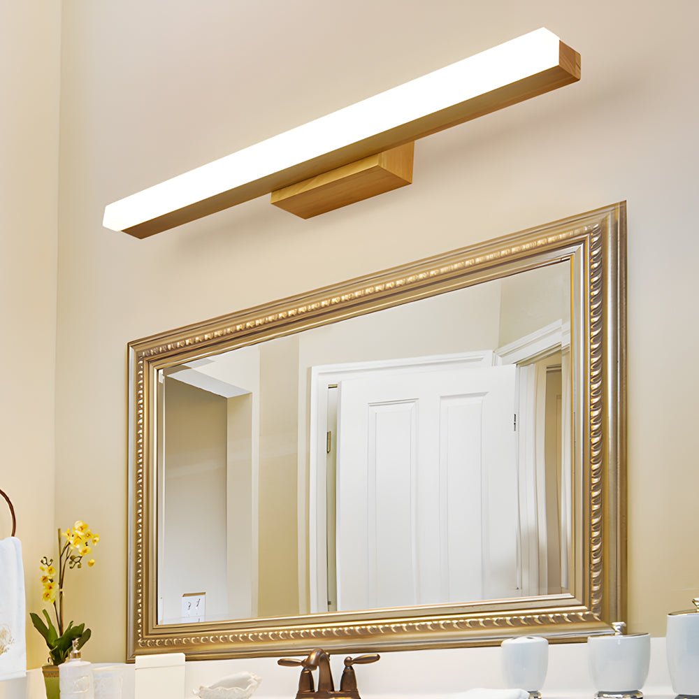 RAVENHURST WOODEN RECTANGULAR LED BATHROOM SCONCE