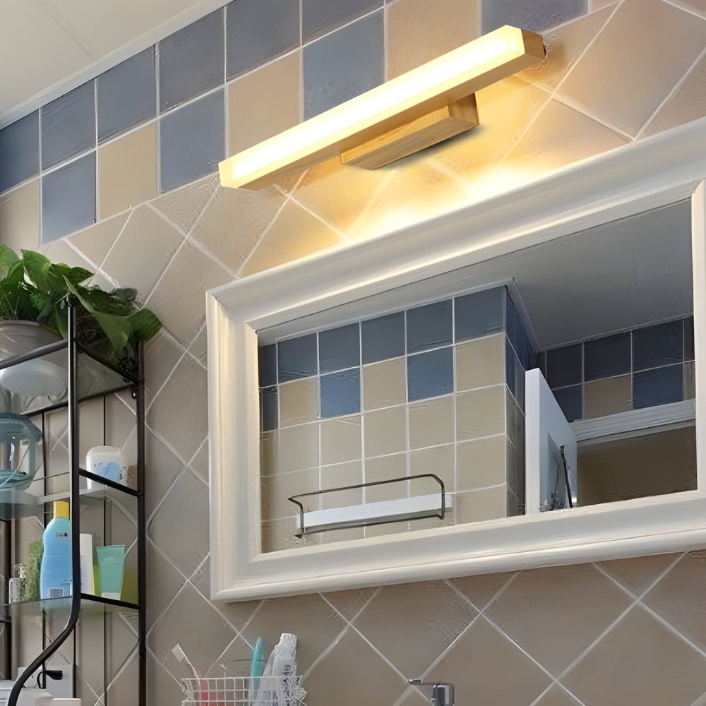 RAVENHURST WOODEN RECTANGULAR LED BATHROOM SCONCE