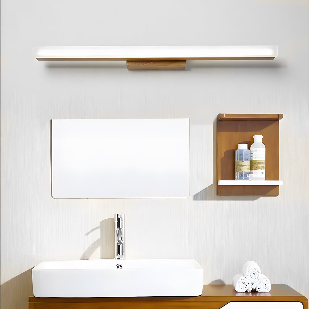 RAVENHURST WOODEN RECTANGULAR LED BATHROOM SCONCE
