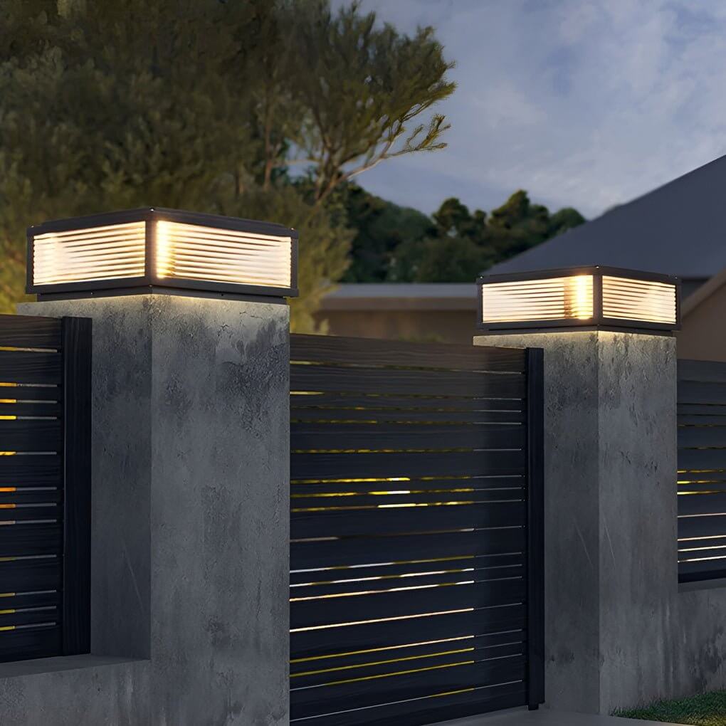 WINTHROP SQUARE RIBBED GLASS OUTDOOR COLUMN LANTERN