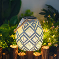 ALCOTT WHITESHINE SOLAR HANGING LANTERN WITH MOROCCAN INFLUENCE
