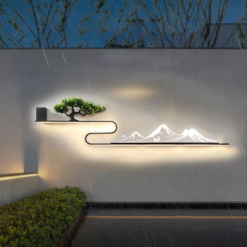 WINTERBOURNE MOUNTAIN VIEW OUTDOOR LED WALL LANTERN WITH RECHARGEABLE POWER SOURCE