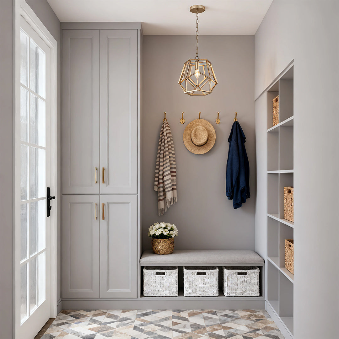 WINTHROP GOLD GEOMETRIC HANGING LANTERN