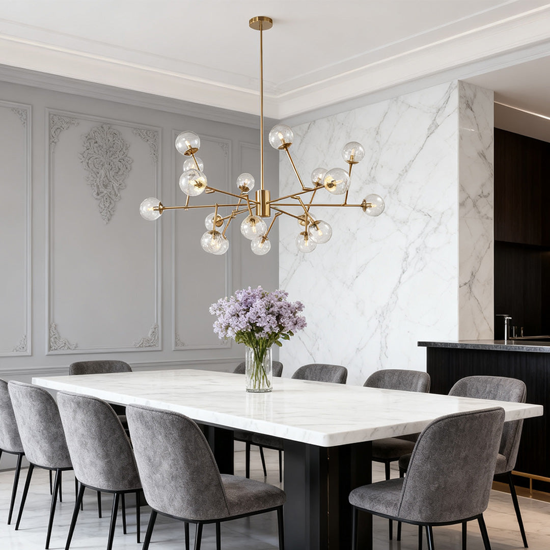 ASTRID ORBITAL CEILING LANTERN WITH CRYSTAL ORBS