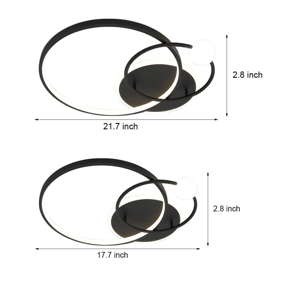 CHARLESTON TRIO CIRCULAR LED CEILING LUMINAIRE - GOLD/BLACK/WHITE