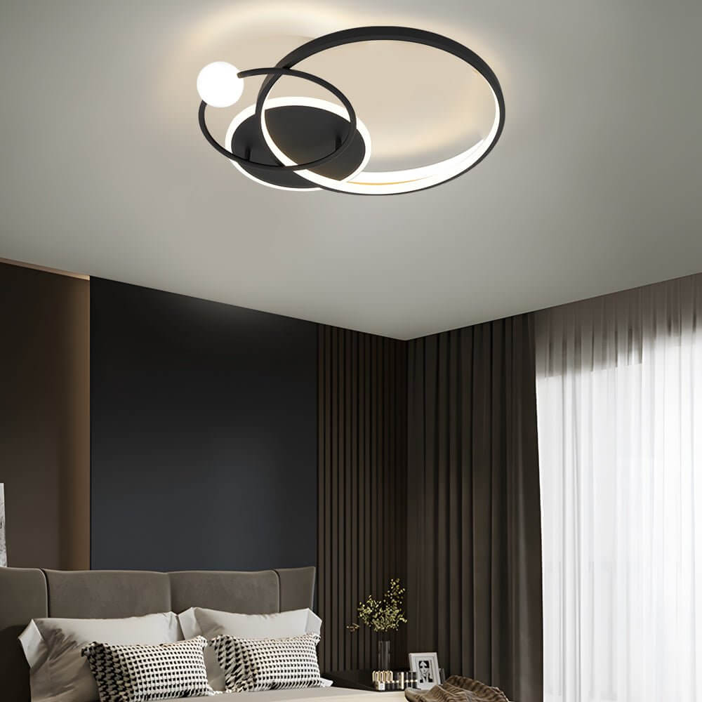 CHARLESTON TRIO CIRCULAR LED CEILING LUMINAIRE - GOLD/BLACK/WHITE