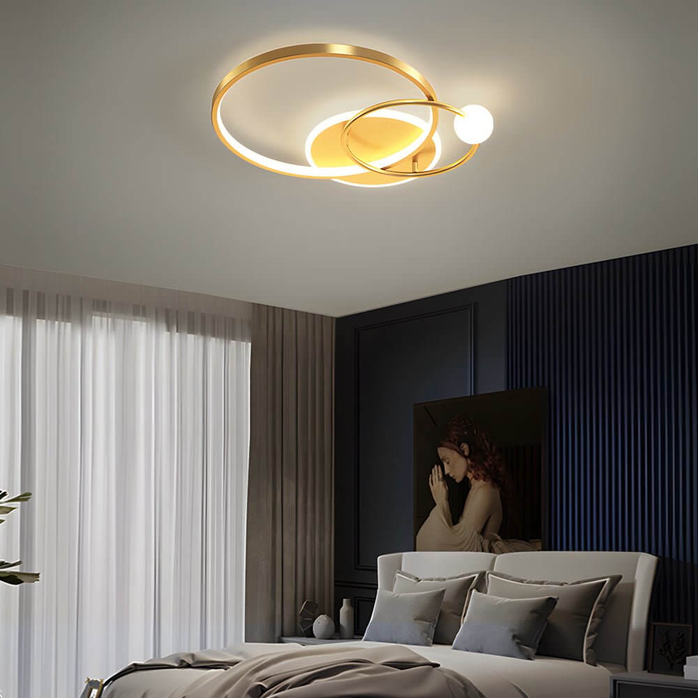 CHARLESTON TRIO CIRCULAR LED CEILING LUMINAIRE - GOLD/BLACK/WHITE