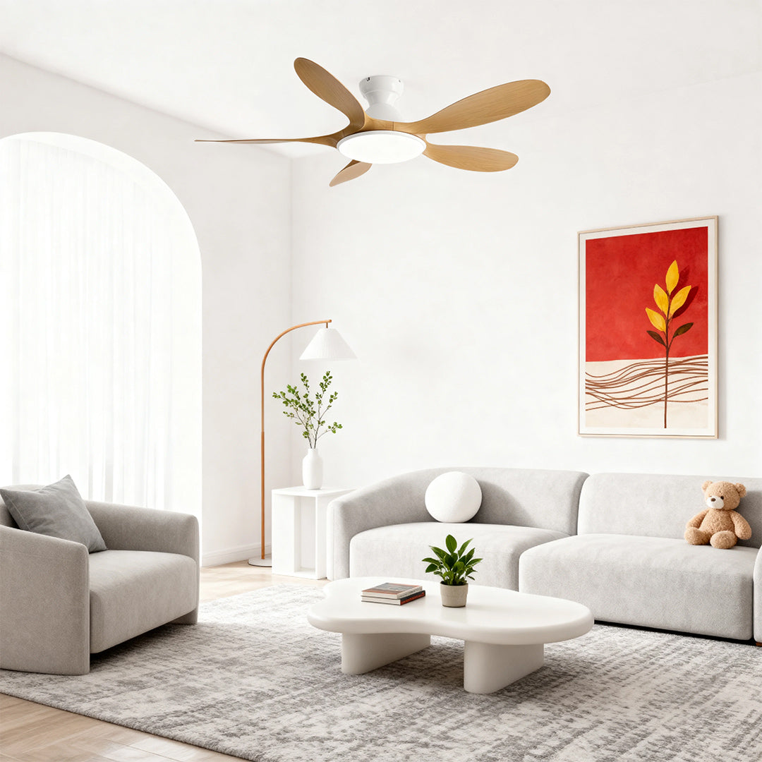WINTHORPE FIVE-BLADE CEILING LIGHT FAN WITH ABS BLADES AND METAL FRAME