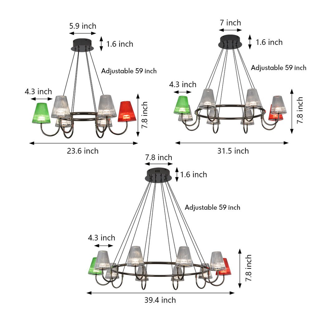 WINCHESTER BRANCHING GLASS SUSPENSION LIGHTING