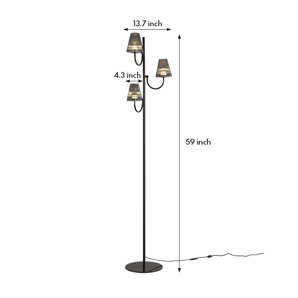 WHITBY BLACK MODERNIST FLOOR LANTERN