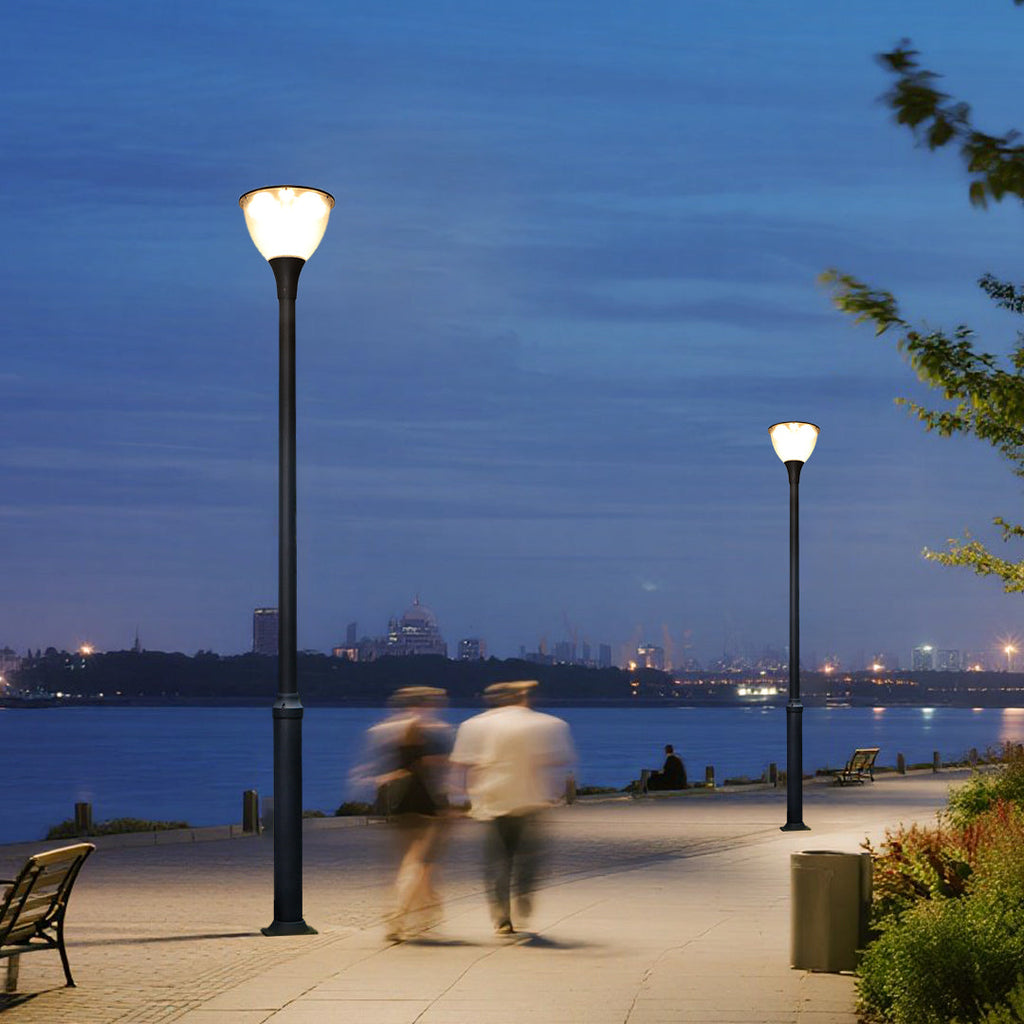 **LARCHMONT ILLUMINATED POST LANTERN**  
Sleek and contemporary, this outdoor post lantern features a streamlined silhouette, perfect for illuminating pathways and gardens with a modern touch.

**WINDSOR GLOW OUTDOOR LIGHTING COLUMN**  
A refined lighting