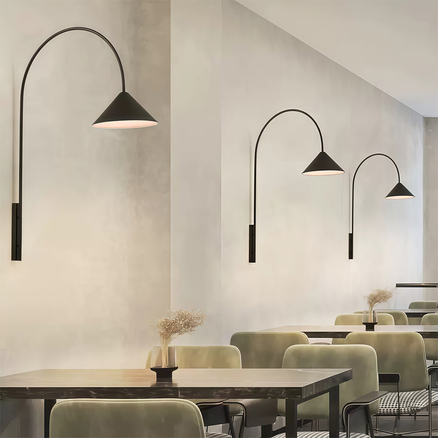 RAVENHURST IRON WALL SCONCE WITH ELONGATED ARM