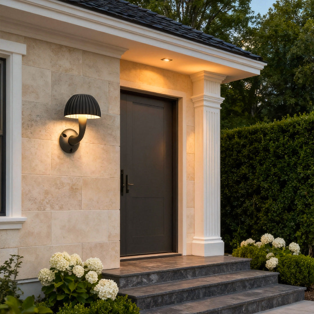 THISTLEWOOD OUTDOOR MUSHROOM LANTERN - WEATHER-RESISTANT MODERN WALL LIGHT
