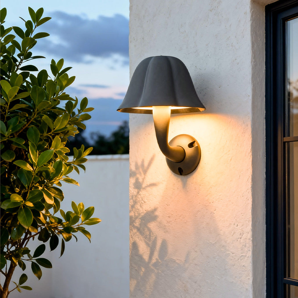 THISTLEWOOD OUTDOOR MUSHROOM LANTERN - WEATHER-RESISTANT MODERN WALL LIGHT