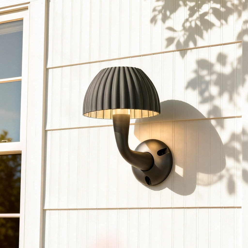 THISTLEWOOD OUTDOOR MUSHROOM LANTERN - WEATHER-RESISTANT MODERN WALL LIGHT