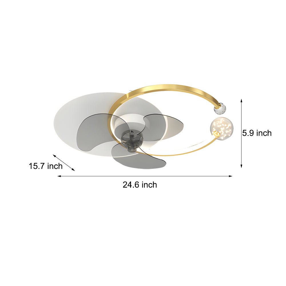 WINTHORPE MODERN CIRCULAR DIMMING CEILING FAN LIGHT