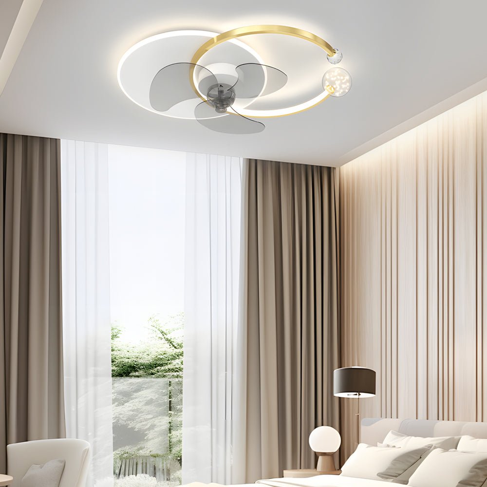 WINTHORPE MODERN CIRCULAR DIMMING CEILING FAN LIGHT