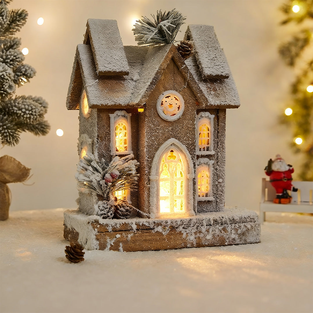 WINTERGLOW VILLAGE LUMINAIRE WITH SNOWY SCENE