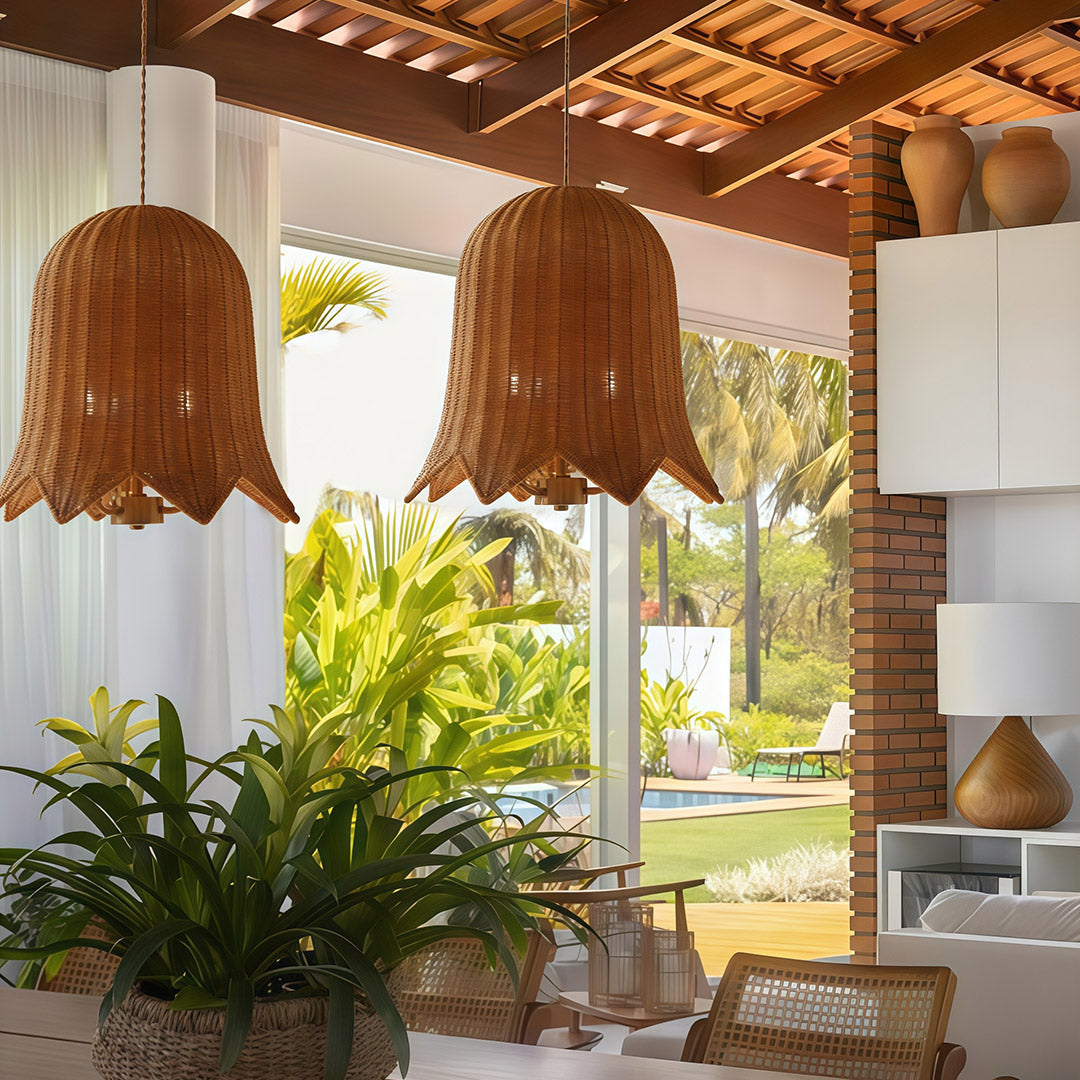 WINCHESTER WOVEN RATTAN CEILING LANTERN