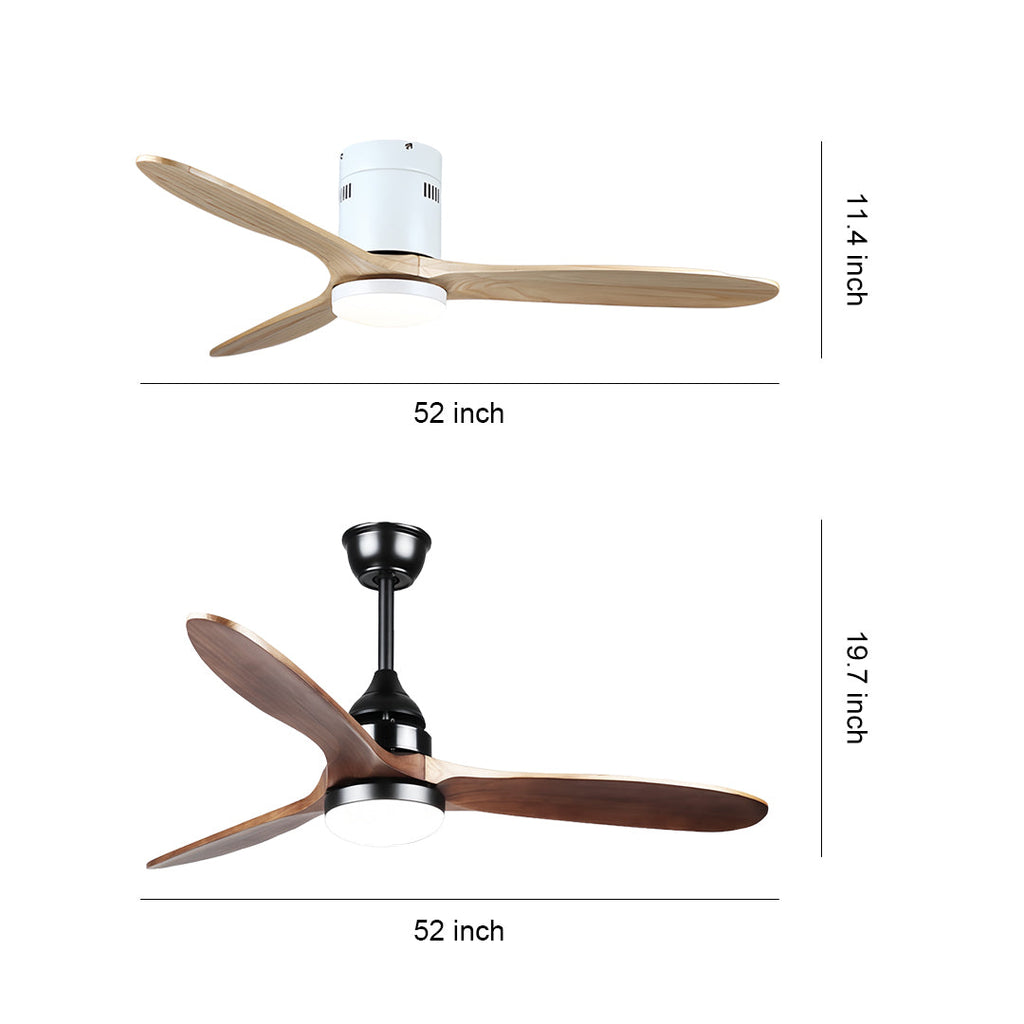WINTERBOURNE WOODEN FLUSH MOUNT CEILING FAN WITH LIGHT AND SILENT DC MOTOR