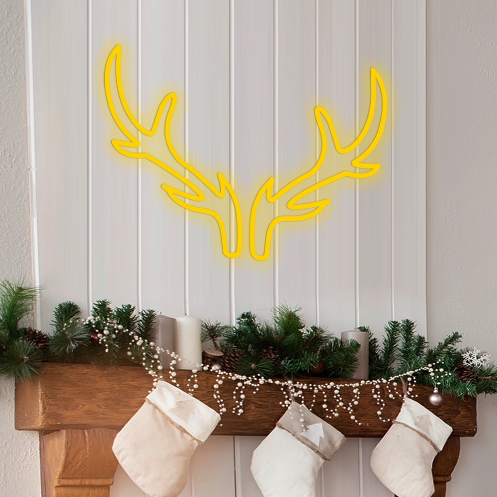 FENWICK GLOWING REINDEER CELEBRATION SIGN WITH ADJUSTABLE BRIGHTNESS
