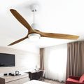 RAVENHURST 52-INCH TRIO-WING WOODEN CEILING FAN WITH REMOTE CONTROL, 6-SPEED SETTINGS