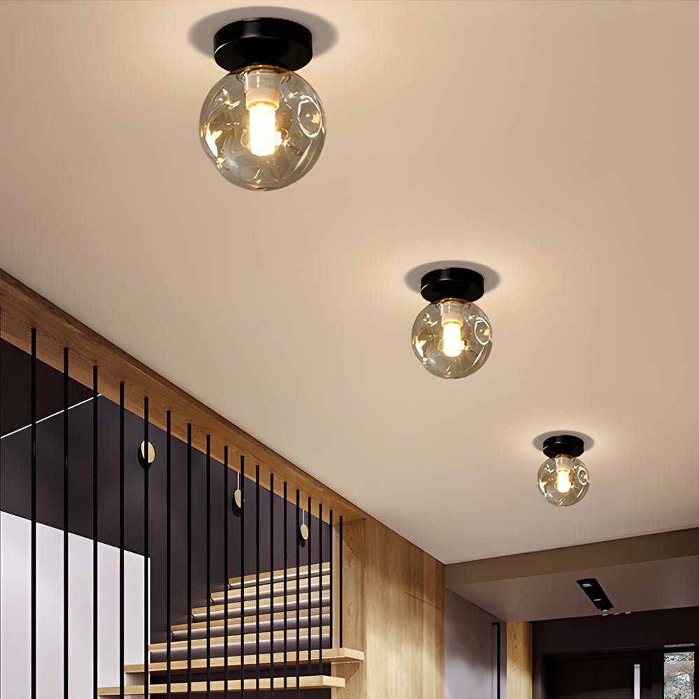 FENWICK AMBER HUE GLASS CEILING LANTERN