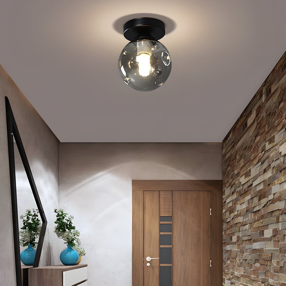 FENWICK AMBER HUE GLASS CEILING LANTERN