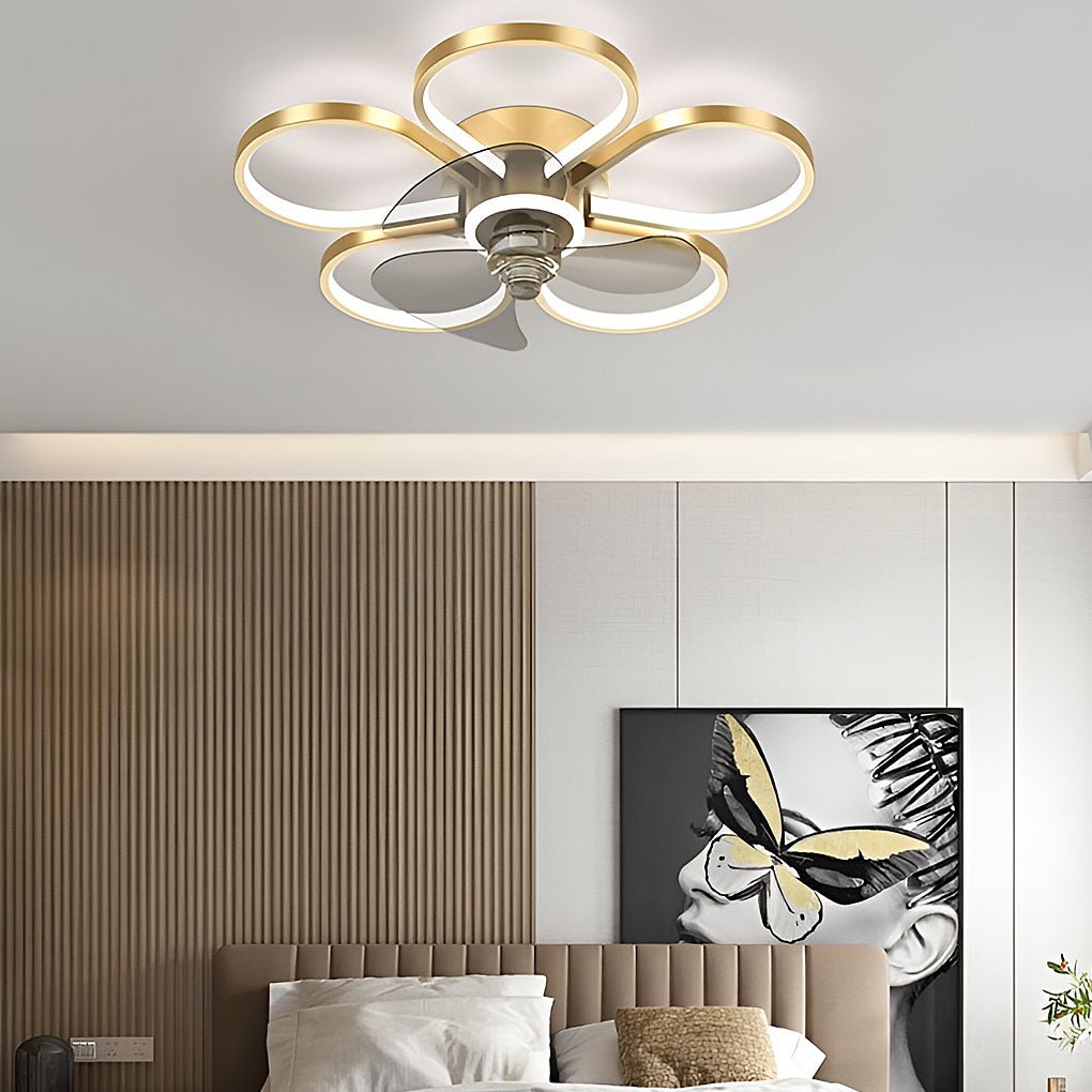 HEATHCOTE FLORAL INLAY LED CEILING FAN LIGHT