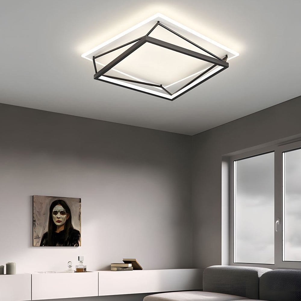 WINTHROP BLACK GEOMETRIC LED CEILING FIXTURE