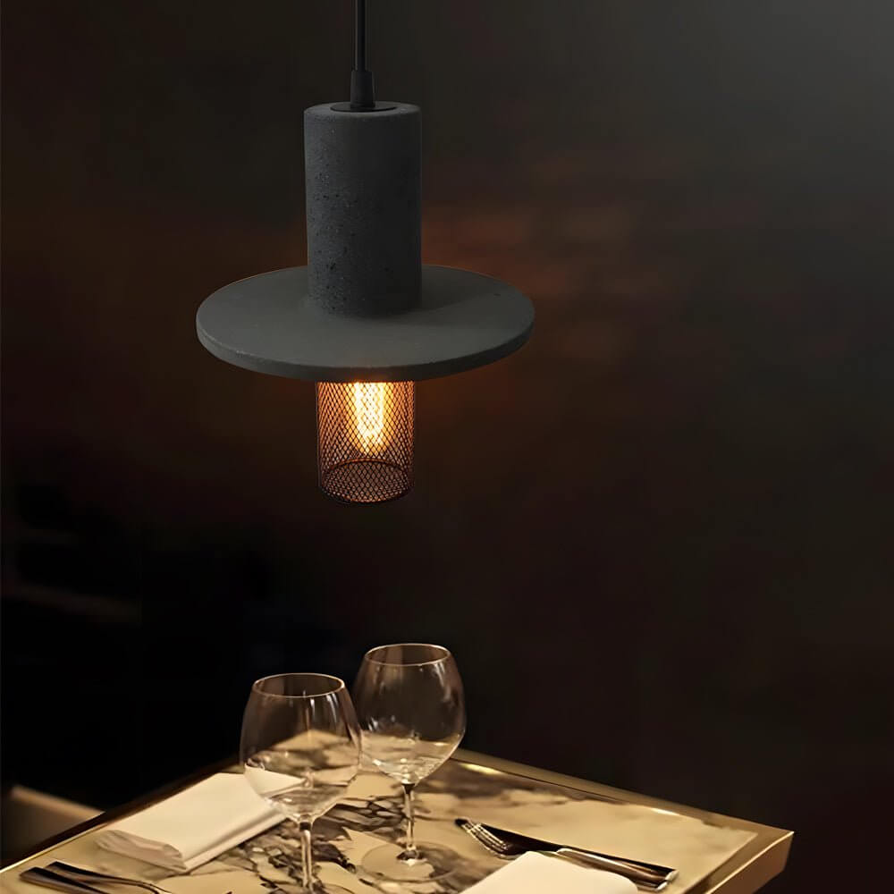 HEATHCLIFF CEMENT & MESH HANGING LANTERN