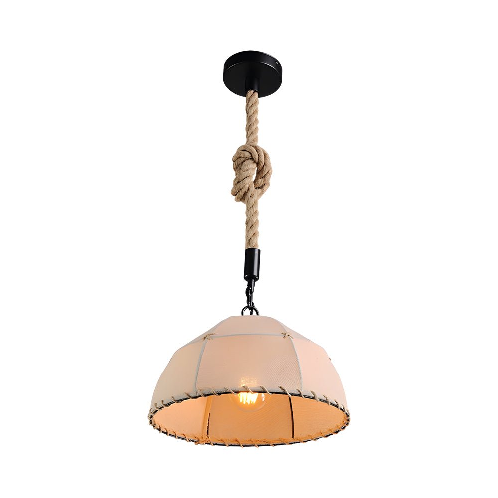RAVENSHILL HEMP-WRAPPED LINEN CHANDELIER WITH LED GLOW