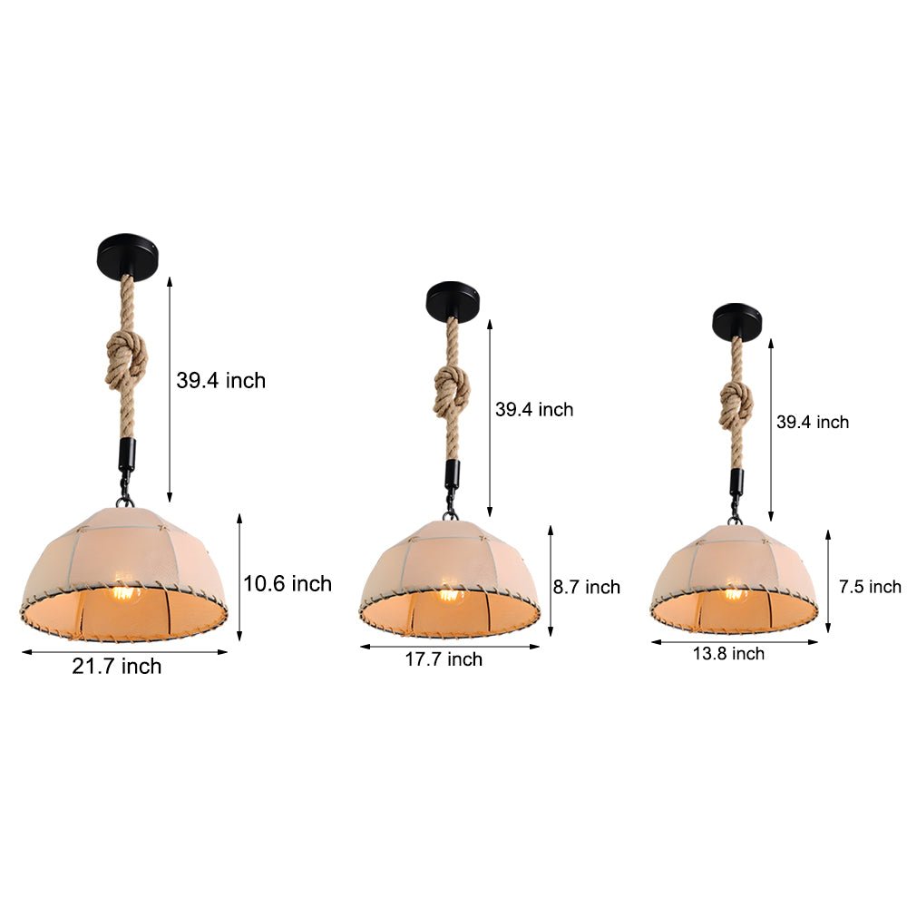 RAVENSHILL HEMP-WRAPPED LINEN CHANDELIER WITH LED GLOW