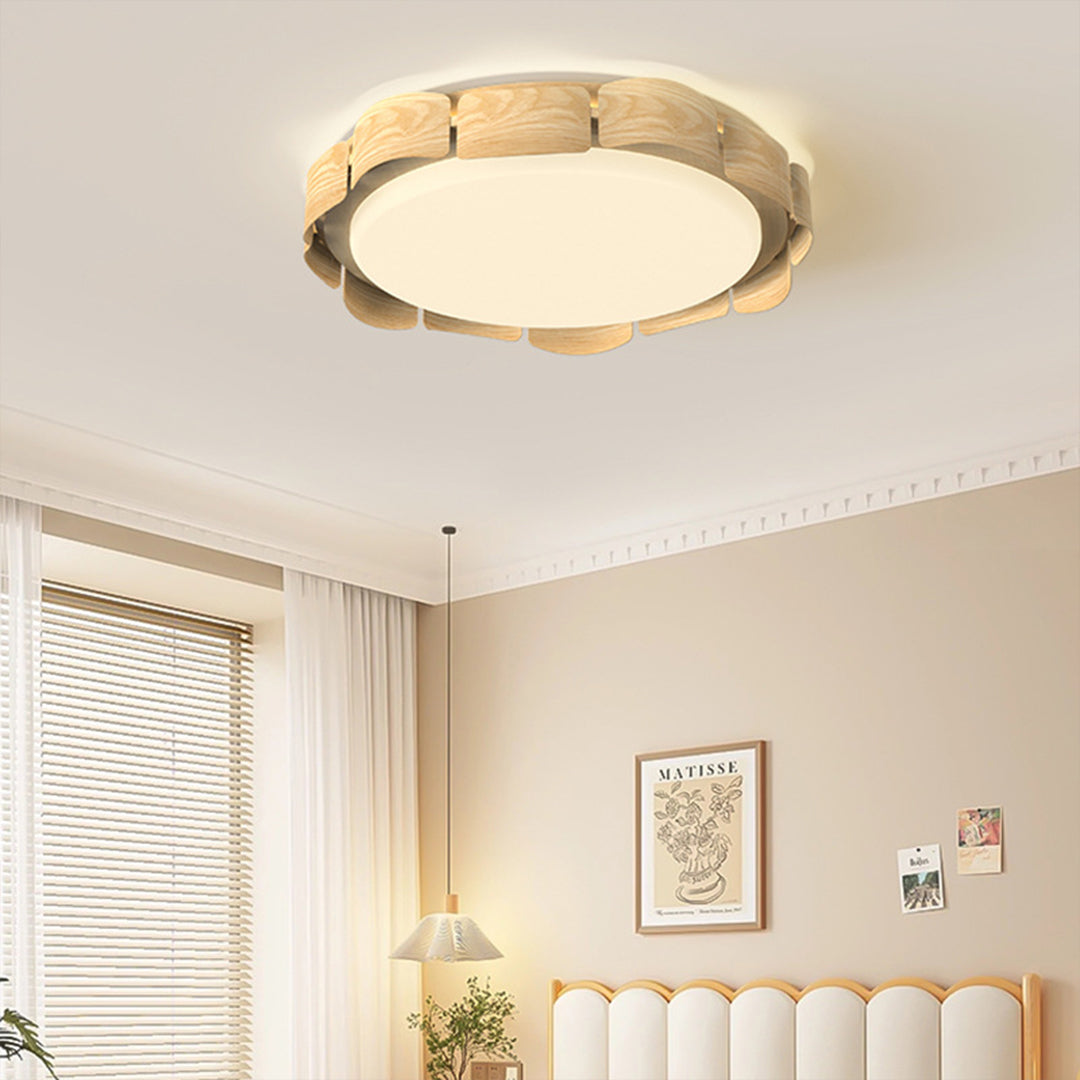 WINDSOR WOODEN RAY FLUSH MOUNT LIGHTING