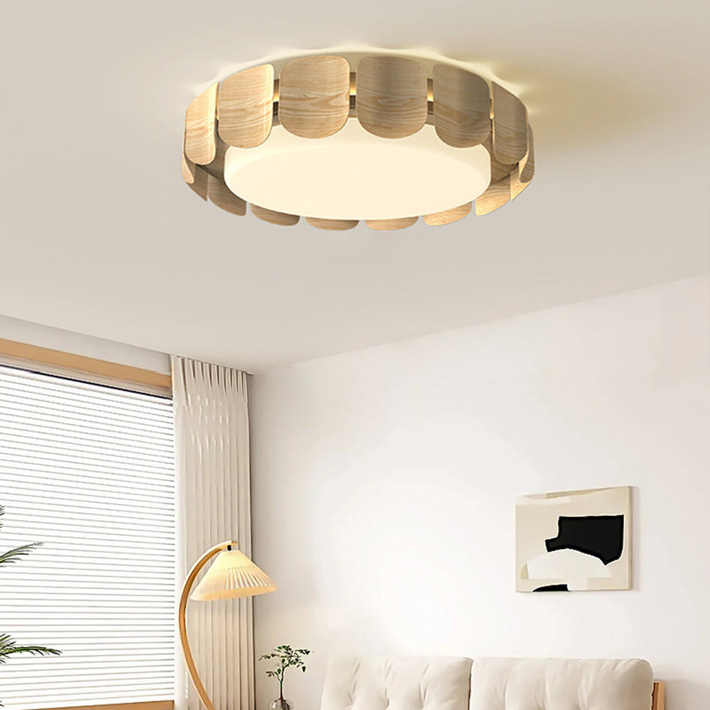WINDSOR WOODEN RAY FLUSH MOUNT LIGHTING