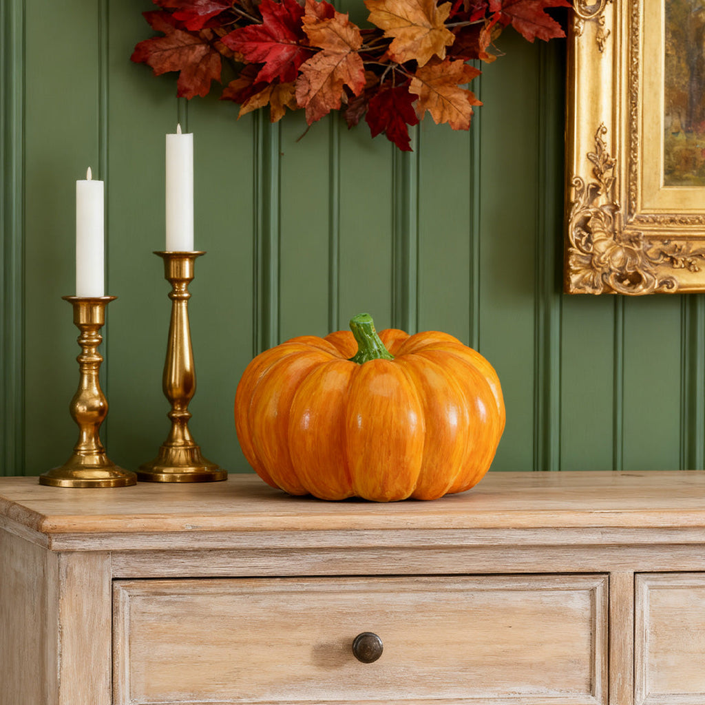 WINTERBOURNE GLOWING PUMPKIN RESIN LANTERN