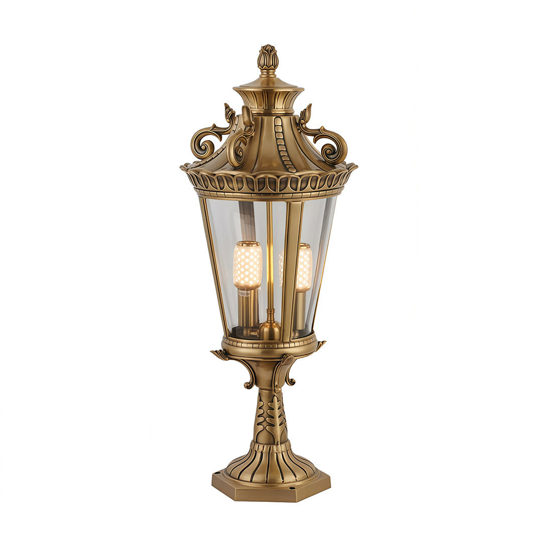 WINDSOR GLASS COLUMN OUTDOOR LIGHTING, WEATHERPROOF FENCE LANTERN
