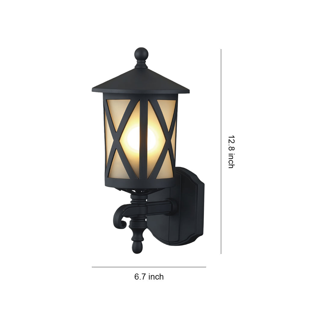 RAVENSTONE OUTDOOR BRASS WALL LANTERN, EUROPEAN INSPIRED WATER-RESISTANT DESIGN