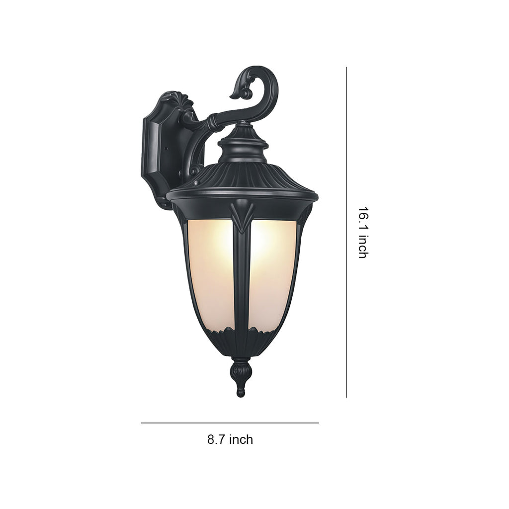 WINTERBOURNE CHARCOAL OUTDOOR SCONCE WITH GLASS CANOPY