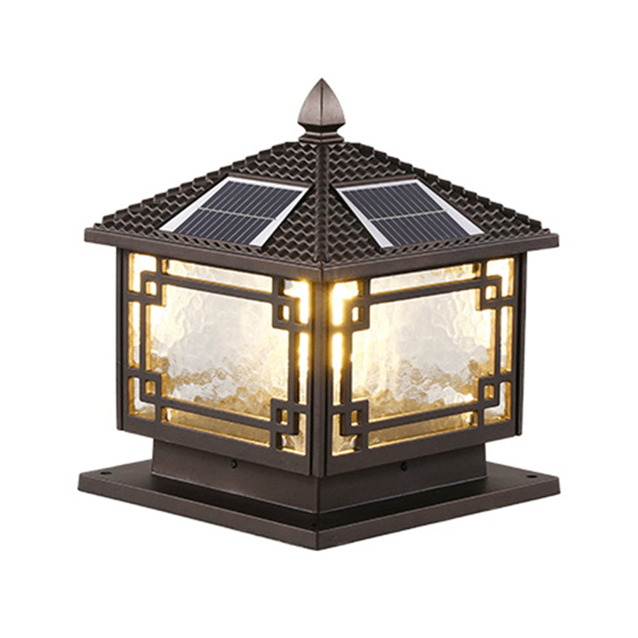WINDSOR SOLAR GARDEN PILLAR LANTERN WITH WEATHERPROOF DESIGN