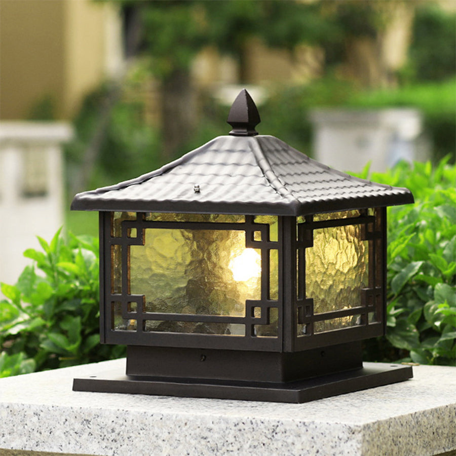 WINDSOR SOLAR GARDEN PILLAR LANTERN WITH WEATHERPROOF DESIGN