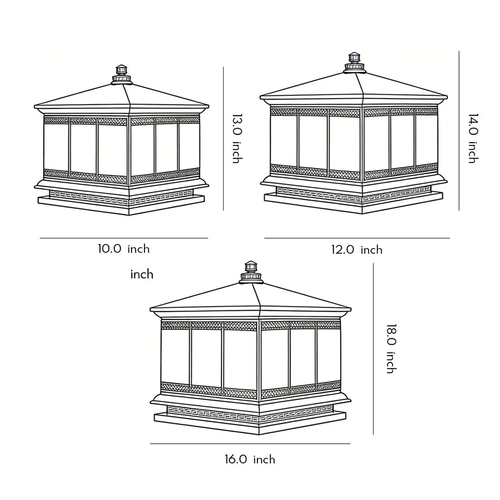 WINTERBOURNE SOLAR-POWERED COPPER GATE LANTERN