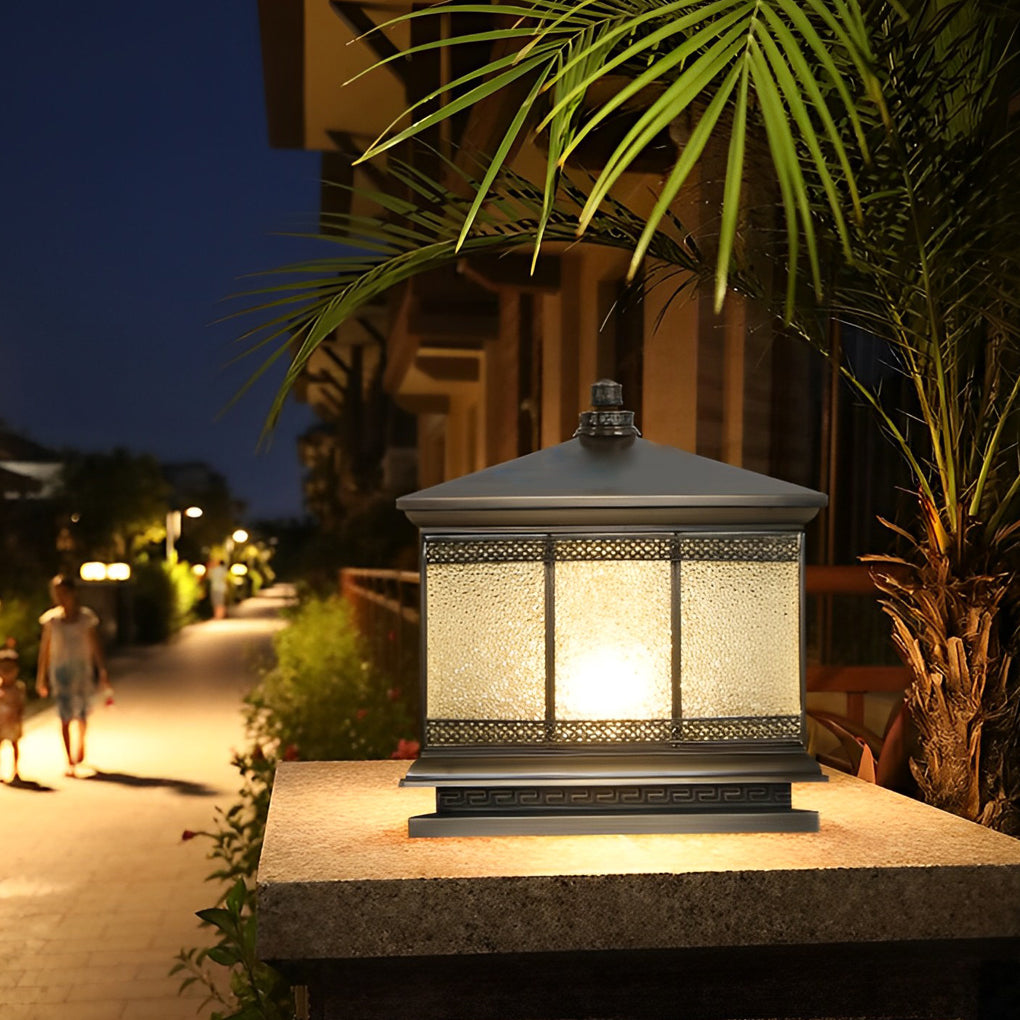 WINTERBOURNE SOLAR-POWERED COPPER GATE LANTERN