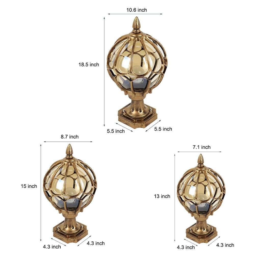 WINDSOR COPPER ORB FENCE LANTERN