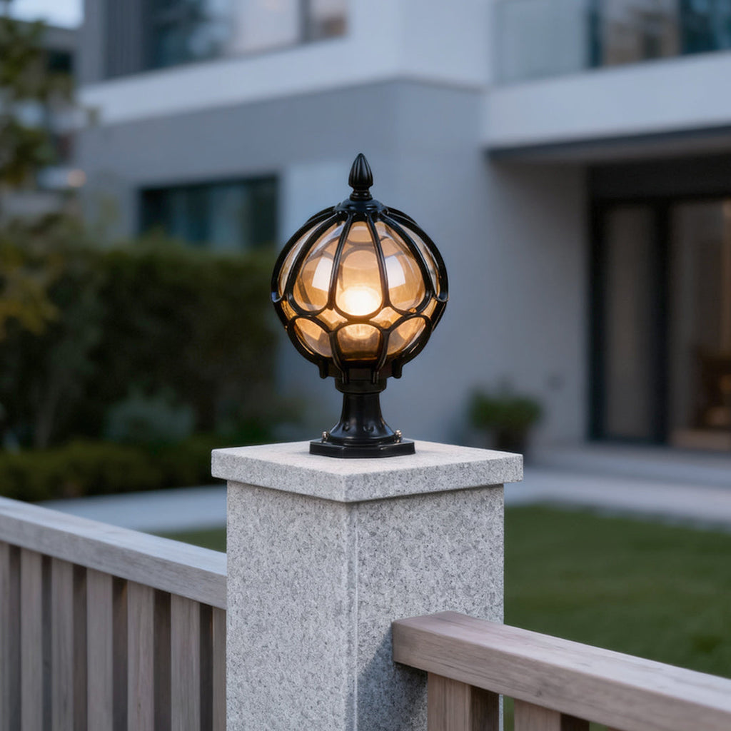 WINDSOR COPPER ORB FENCE LANTERN